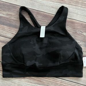 LuLuLemon NWT  Wunder Train Longline Bra Size 12 Grey/Black Camo